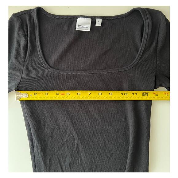 ARITZIA TNA Home Stretch Black Ribbed Top Women’s Shirt Sz Small LN Flexible - Picture 3 of 5